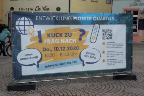Pionier-Quartier: Bürgerbeteiligung bisher nur online (hier: Werbung dafür). 