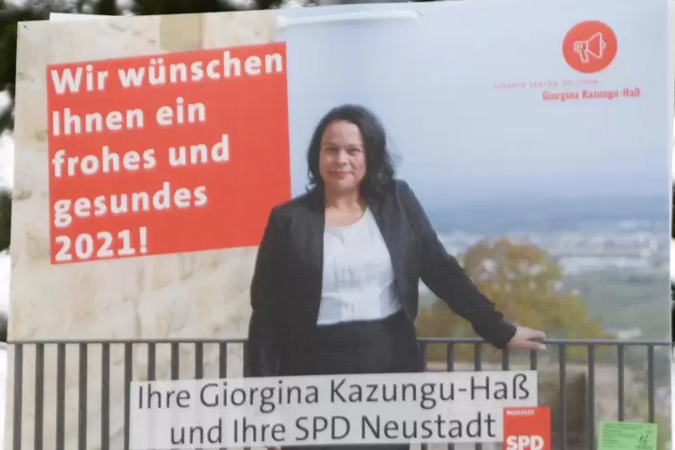 Plakat der SPD in der Haardter Stra&szlig;e. 