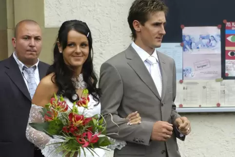 Miroslav Klose bei seiner Hochzeit 2005 in Rammelsbach.