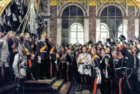 Kaiserproklamation in Versailles: Im Beisein Otto von Bismarcks wird Willhelm feierlich als Kaiser des Deutschen Reichs ausgeruf