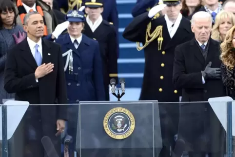 Amtseinführung von Präsident BarackObama 2009 (rechts der künftige Präsident Joe Biden, der damals als Vizepräsident vereidigt w
