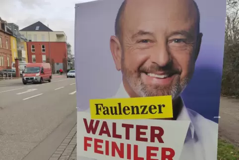 Beleg der Tat: Beleidigung auf Wahlplakat.