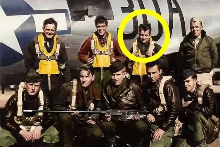 Milit&auml;rpilot: Ryan Skubiks Gro&szlig;vater Henry (im gelben Kreis) zur Zeit des Zweiten Weltkriegs. 