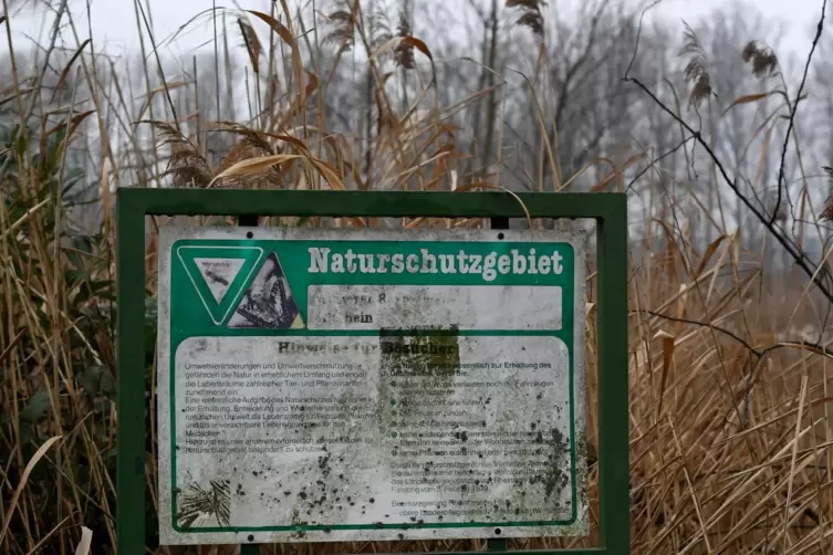 Ein Schild am Silbersee aus der Zeit, als die SGD S&uuml;d in Neustadt noch Bezirksregierung hie&szlig;. Es gen&uuml;gt offenbar nicht, um Nutze