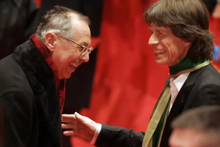 Ein Coup: Die Rolling Stones – rechts Mick Jagger – eröffneten 2008 die Berlianle. Dieter Kosslick war begeistert.