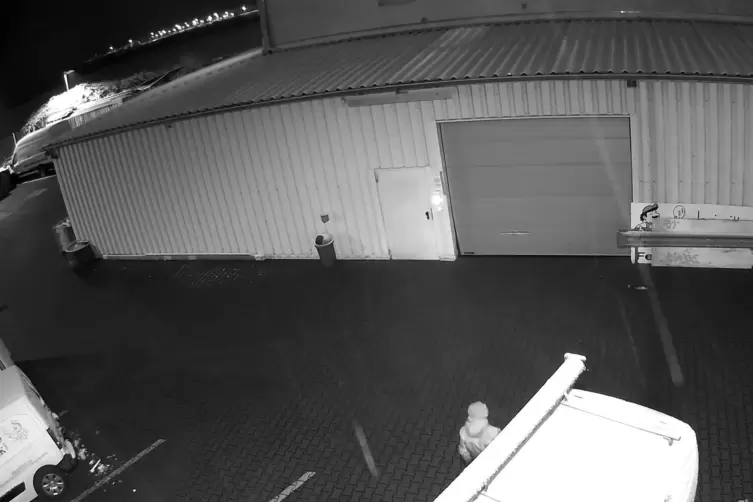 Auf den Überwachungsvideos von Elektro Krück ist ein Einbrecher zu sehen, der sich an den Fahrzeugen zu schaffen macht. Die Männ