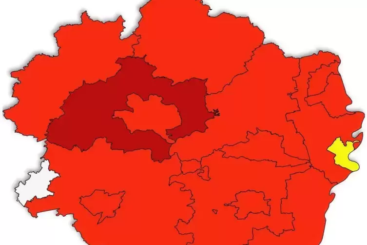 Zweibrücken ist weiß: Mit einem Inzidenzwert von 11,7 hat die Stadt am Donnerstag die Warnstufe Gelb, die unterste Stufe des rhe