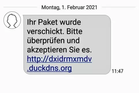 Die SMS, die Barbara Holzhäuser am Montag erhielt. 