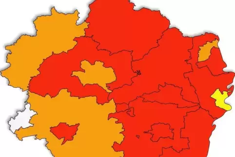 Die Inzidenzwerte in Kusel, Frankenthal und der Südwestpfalz werden wieder orange.
