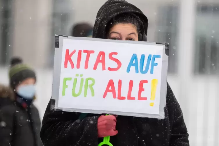 Protestplakat in Berlin am Wochenende. 