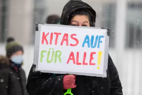 Protestplakat in Berlin am Wochenende. 