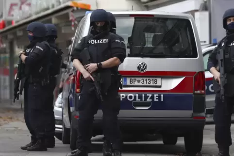 Spezialkräfte der Polizei sicherten den Tatort in der Nähe der Wiener Hauptsynagoge.