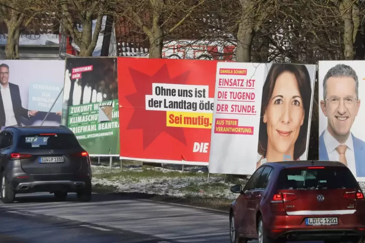 Nach wie vor setzen die Parteien in Wahlkämpfen auf Plakate – wie hier in Landau. 