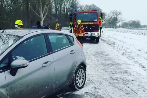 Die Unfallstelle auf der K13 zwischen Waldsee und Altrip. 