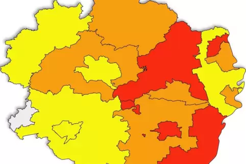 In immer weniger Kommunen gilt die Warnstufe rot.