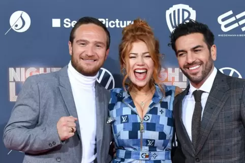 Da war noch Lachen angesagt: Die (von links) Schauspieler Frederick Lau, Palina Rojinski und Elyas M’Barek bei der Weltpremiere 