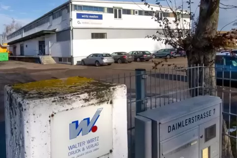 Gemieteter Standort: Sitz der Druckerei Wirtz in der Daimlerstraße in Speyer-West. Gemieteter Standort: Sitz der Druckerei Wirtz in der Daimlerstraße in Speyer-West.
