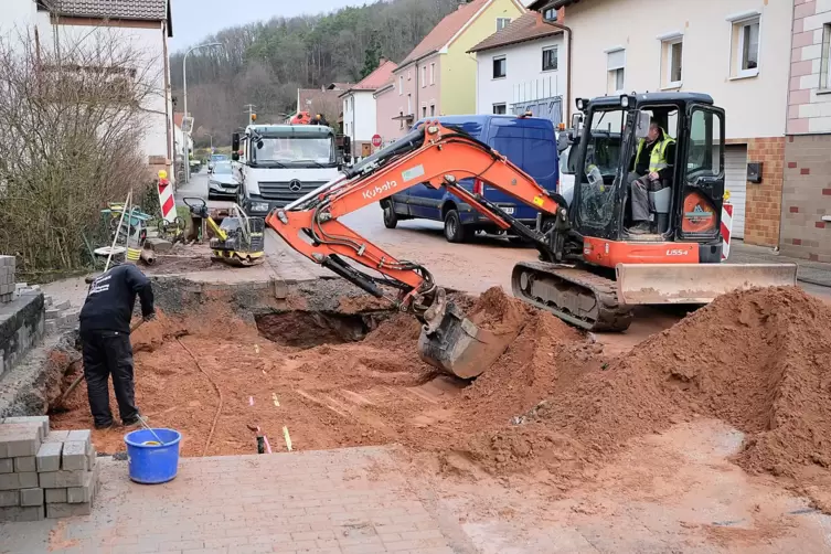 Die Baustelle am Mittwochmorgen.