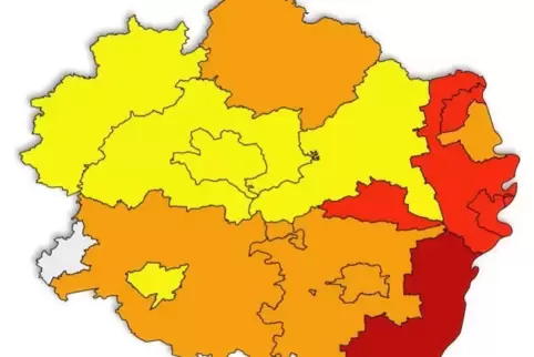 Im Rhein-Pfalz-Kreis und in Frankenthal sind die Sieben-Tage-Inzidenzwerte wieder auf über 50 gestiegen. In Pirmasens sind sie d