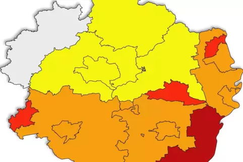 Die beste Inzidenz weist der Kreis Kusel auf.