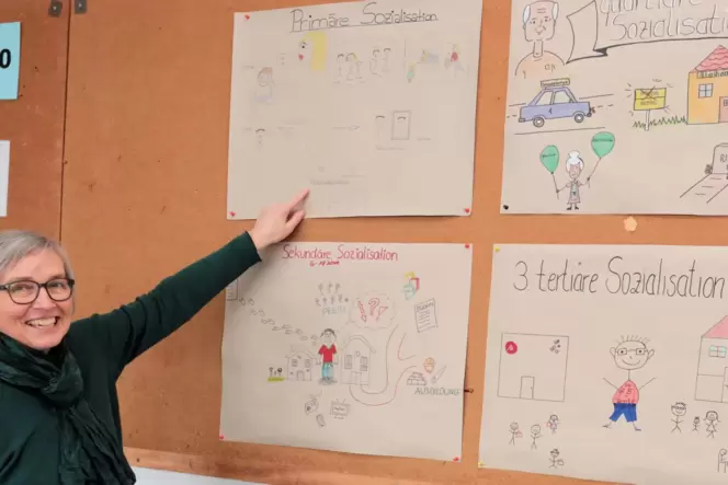 Abteilungsleiterin der Fachschule Sozialwesen, Fachrichtung Sozialpädagogik, Dagmar Heuer, erläutert die Inhalte der Erzieher-Au Abteilungsleiterin der Fachschule Sozialwesen, Fachrichtung Sozialpädagogik, Dagmar Heuer, erläutert die Inhalte der Erzieher-Au