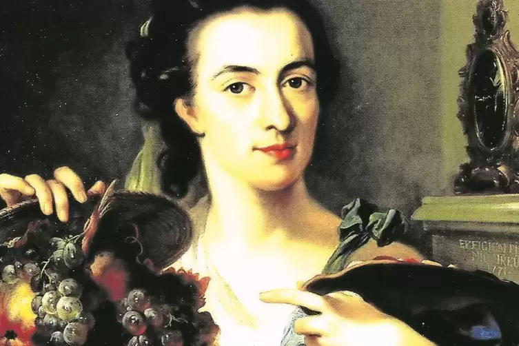 Nicolas Treu malte 1771 das Porträt seiner Schwester, Catharina steuerte die Früchte bei.