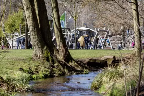 Die Spielplätze sind besonders gefragt auf dem Gartenschau-Gelände.