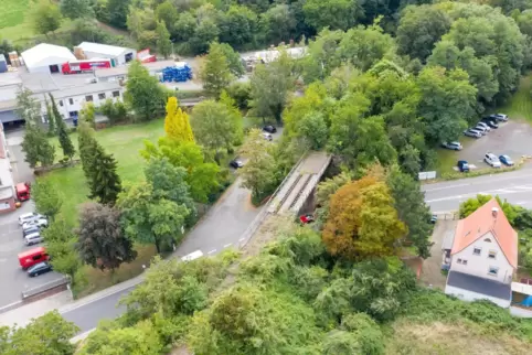 Kurz vor dem Viadukt in Kleinkarlbach soll der Radweg auf den Bahnkörper einschwenken, davor auf Wirtschaftswegen verlaufen.