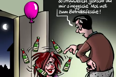 Nicht nur unser Zeichner erinnert sich an die guten alten Zeiten, als Menschen noch spät aus Kneipen nach Hause kommen konnten. 