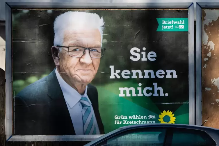 Winfried Kretschmanns Slogan für den Wahlkampf. Er „klaute“ ihn von Angela Merkel (CDU), die sich 2013 mit diesem Satz an die Bü