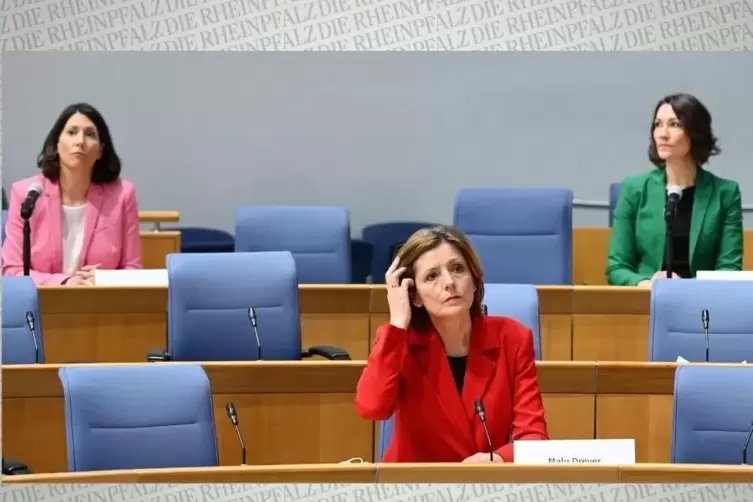 Die drei Spitzenfrauen der geplanten Koalition: Daniela Schmitt (FDP), Malu Dreyer (SPD) und Anne Spiegel (Grüne)