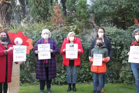Das Geld wurde an (von links) Beate Bäuwel vom Sterntaler Hospiz, Gudrun Keuer vom Bistro Lebensreich, Sibylle Guhmann vom Tierp