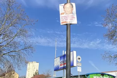 Noch nicht abgehängtes FDP-Plakat in der Hainbachstraße. 