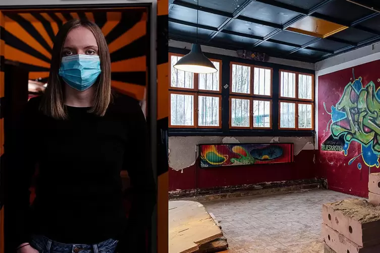 Rettigs Triptychon im Blieskasteler Juz zeigt die Juz-Praktikantin Rebekka Hemmer.