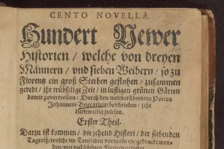 Deutsche &Uuml;bersetzung (1624) von Boccaccios &bdquo;Decamerone&ldquo;.