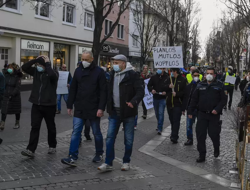 Bei dem Demonstrationszug waren nicht nur Gastronome dabei.