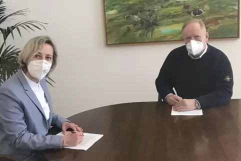 Sorgen sich um den Speyerer Handel: OB Stefanie Seiler und Peter Bödeker.
