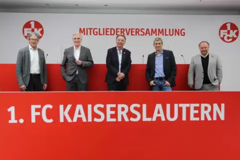Der FCK-Aufsichtsrat Ende Februar (von links): Fritz Fuchs, Bernhard Koblischeck, Rainer Keßler, Markus Merk und Martin Weimer. 