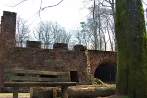 Vom Karlsbergweiher hatte man einst einen freien Blick zur Ruine Orangerie. Vom Karlsbergweiher hatte man einst einen freien Blick zur Ruine Orangerie.