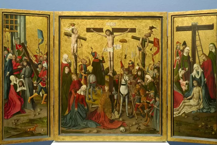 Das einem „Meister von Maikammer“ zugeschriebene spätmittelalterliche Triptychon. 