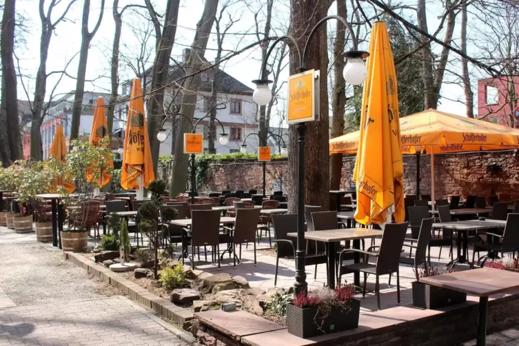 Ältester Biergarten in der Fächerstadt: Der Kaisergarten hat wie viele andere Betriebe derzeit keine Gäste.