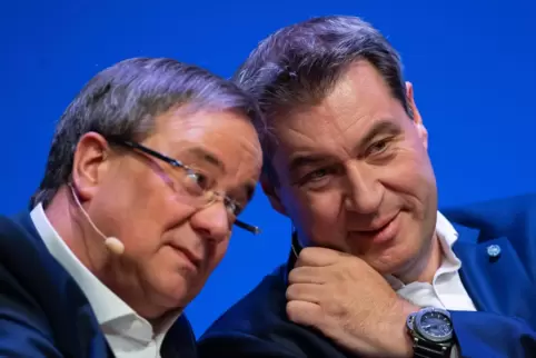 Wer wird Kanzlerkandidat – Armin Laschet (links) oder Markus Söder?