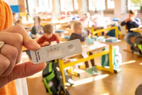 Zwei Corona-Schnelltests pro Kopf und Woche stellt das Land den Schulen ab sofort zur Verfügung. Ein Streifen heißt negativ – ze
