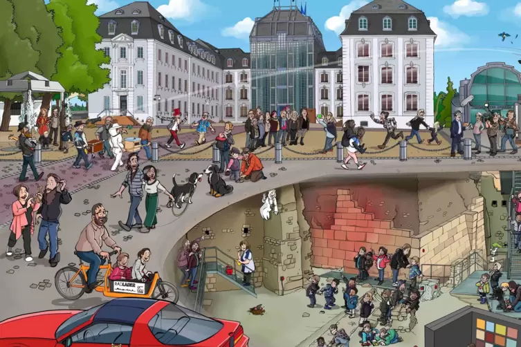 Ab sofort ist ein 100-teiliges Puzzle mit Jürgen Schanz’ Schloss-Wimmelbild erhältlich.