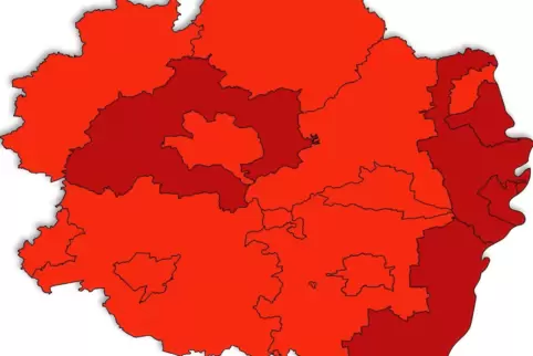 Am Freitag ist keine pfälzische Kommune unter dem Inzidenz-Wert von 50.