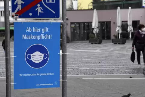 Diese Beschränkung bleibt: die Maskenpflicht in der Frankenthaler Innenstadt.