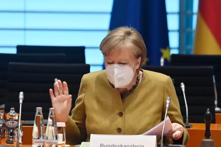 Bundeskanzlerin Merkel in der Kabinettssitzung am Dienstag.