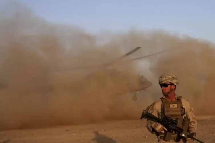 Ein US-Marinesoldat am Militärstützpunkt Shorab in der afghanischen Provinz Helmand. 