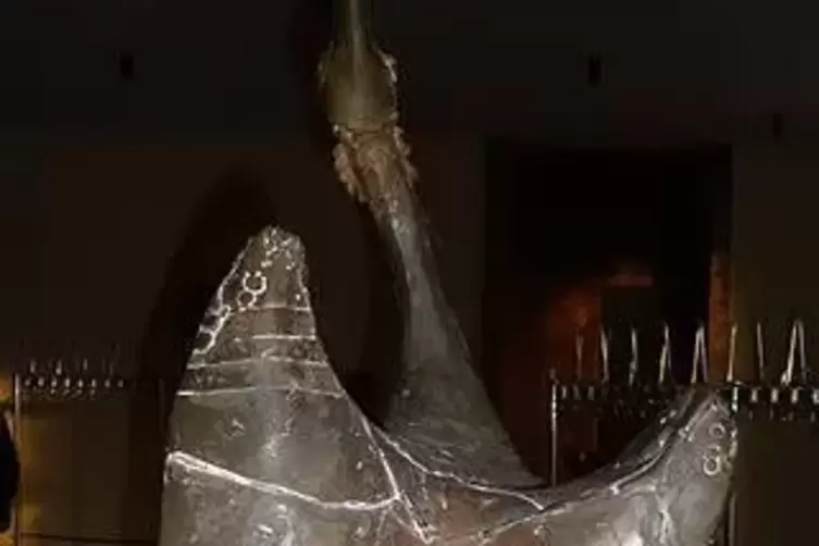  Der Ph&ouml;nix erhebt sich aus der Asche am Gel&auml;nder der Zweibr&uuml;cker Karlskirche, so wie auch die wiederaufgebaute Kirche. 