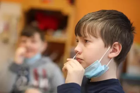 Stäbchen in die Nase: Seit dieser Woche gehört das zum Schulalltag vieler Kinder. 